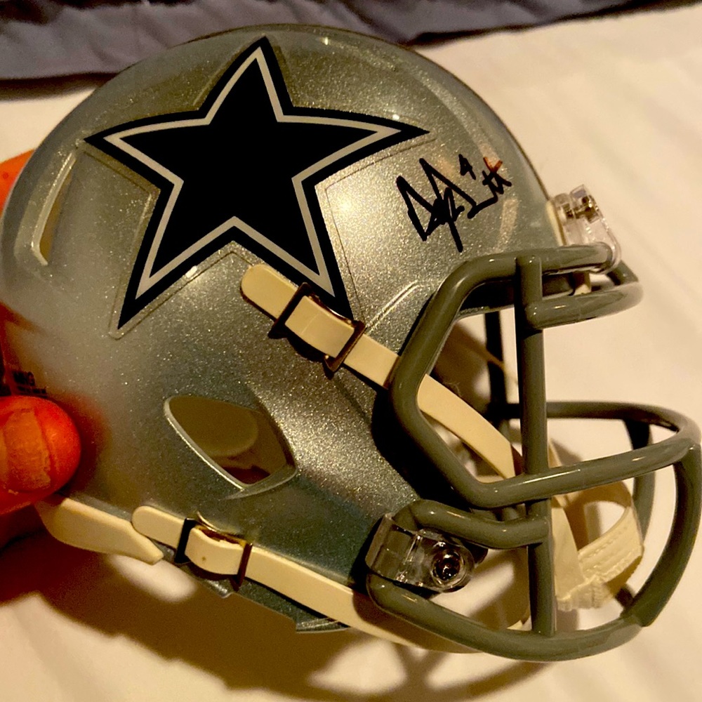 Dallas cowboys mini helmet signed by Dak Prescott